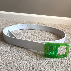 ❤️ Switch Belt White & Green Rubber Plastic One Sz